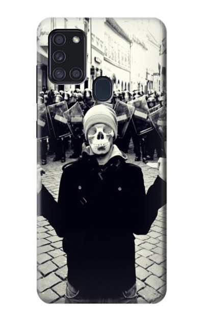 S1108 Skull Man Protester Case Cover Custodia per Samsung Galaxy A21s S1108 Skull Man Protester Case Cover Custodia per Samsung Galaxy A21s