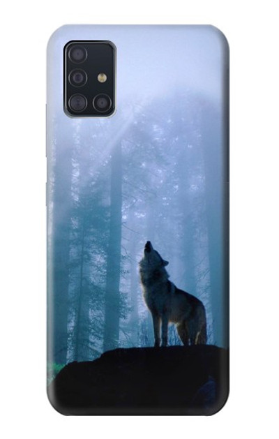 S0935 Wolf Howling in Forest Case Cover Custodia per Samsung Galaxy A51 5G