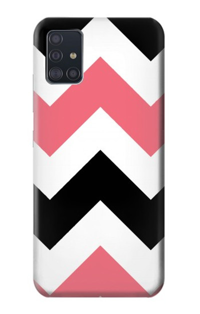 S1849 Pink Black Chevron Zigzag Case Cover Custodia per Samsung Galaxy A51 5G