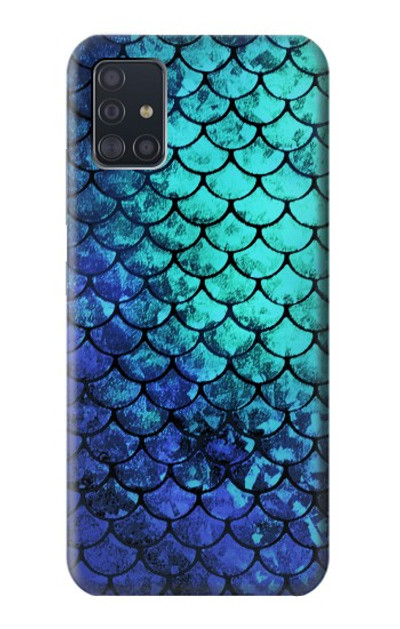 S3047 Green Mermaid Fish Scale Case Cover Custodia per Samsung Galaxy A51 5G