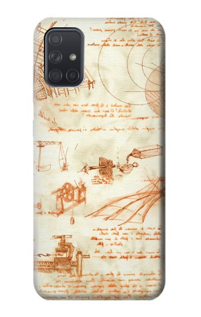S0566 Technical Drawing Da Vinci Case Cover Custodia per Samsung Galaxy A71 5G