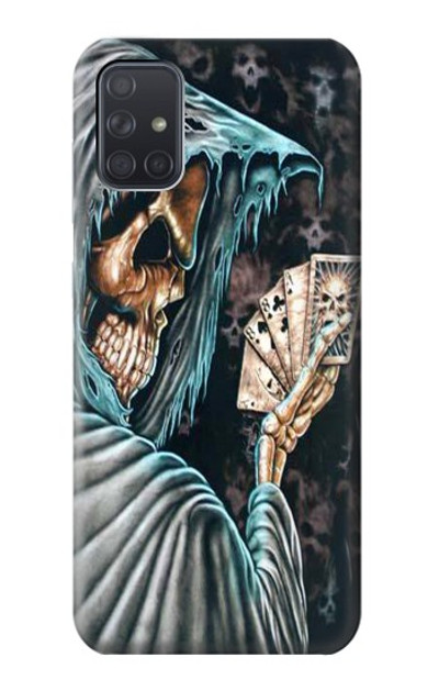 S0748 Grim Reaper Death Poker Case Cover Custodia per Samsung Galaxy A71 5G