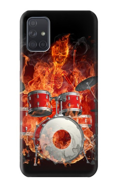 S1431 Skull Drum Fire Rock Case Cover Custodia per Samsung Galaxy A71 5G