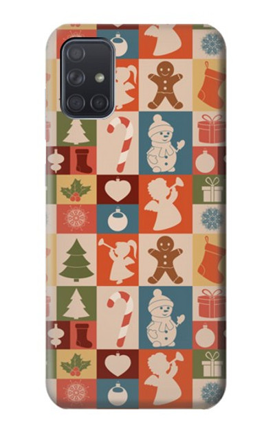 S2854 Cute Xmas Pattern Case Cover Custodia per Samsung Galaxy A71 5G