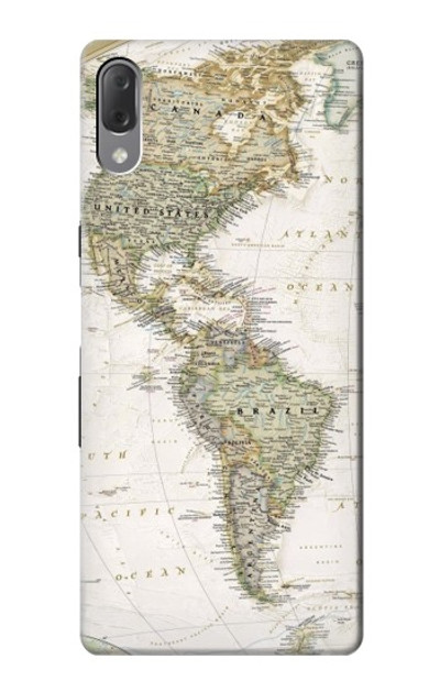 S0604 World Map Case Cover Custodia per Sony Xperia L3