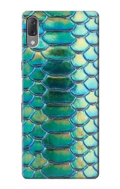 S3414 Green Snake Scale Graphic Print Case Cover Custodia per Sony Xperia L3