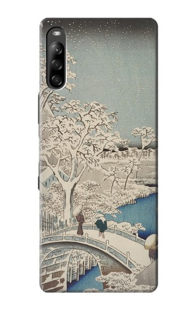 S3350 Utagawa Hiroshige Drum Bridge Yuhi Hill in Meguro Case Cover Custodia per Sony Xperia L4