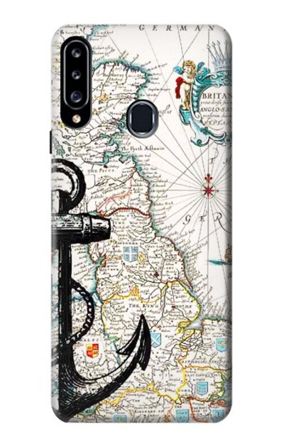 S1962 Nautical Chart Case Cover Custodia per Samsung Galaxy A20s