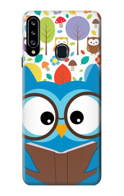 S2521 Cute Nerd Owl Cartoon Case Cover Custodia per Samsung Galaxy A20s