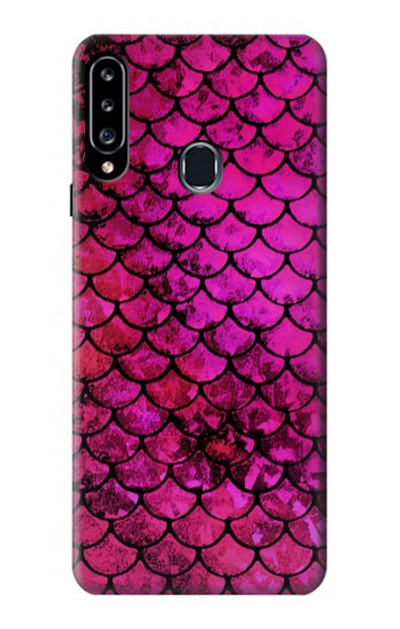 S3051 Pink Mermaid Fish Scale Case Cover Custodia per Samsung Galaxy A20s