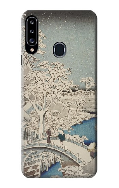 S3350 Utagawa Hiroshige Drum Bridge Yuhi Hill in Meguro Case Cover Custodia per Samsung Galaxy A20s