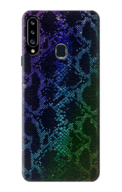 S3366 Rainbow Python Skin Graphic Print Case Cover Custodia per Samsung Galaxy A20s