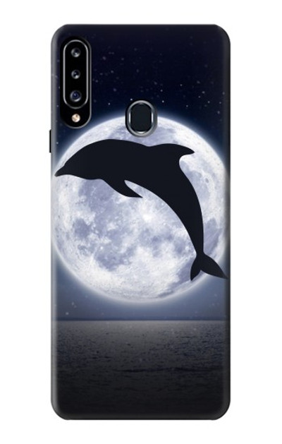 S3510 Dolphin Moon Night Case Cover Custodia per Samsung Galaxy A20s