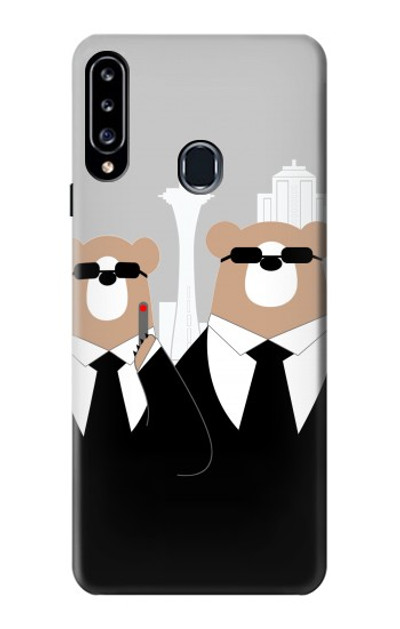 S3557 Bear in Black Suit Case Cover Custodia per Samsung Galaxy A20s