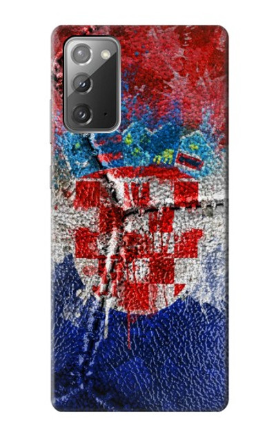 S3313 Croatia Flag Vintage Football Graphic Case Cover Custodia per Samsung Galaxy Note 20