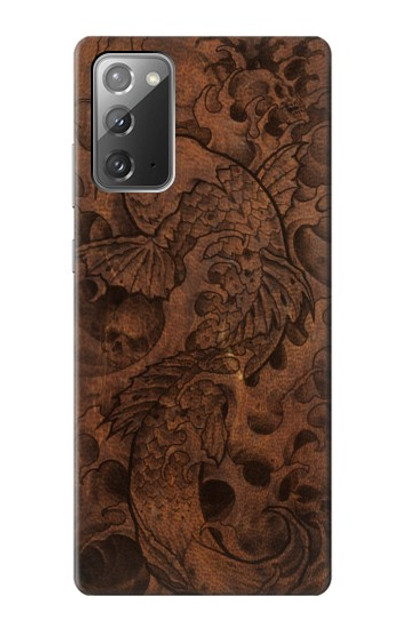 S3405 Fish Tattoo Leather Graphic Print Case Cover Custodia per Samsung Galaxy Note 20