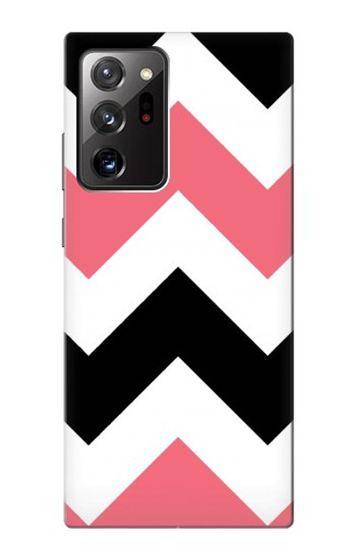 S1849 Pink Black Chevron Zigzag Case Cover Custodia per Samsung Galaxy Note 20 Ultra, Ultra 5G