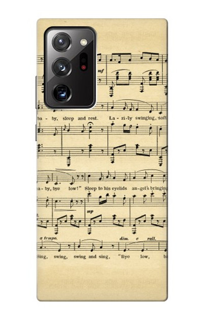 S2504 Vintage Music Sheet Case Cover Custodia per Samsung Galaxy Note 20 Ultra, Ultra 5G