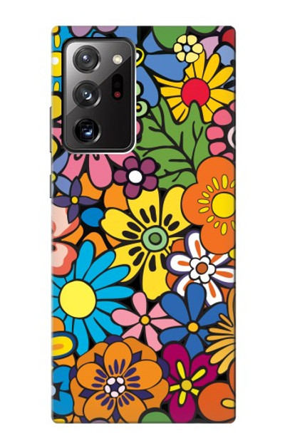 S3281 Colorful Hippie Flowers Pattern Case Cover Custodia per Samsung Galaxy Note 20 Ultra, Ultra 5G