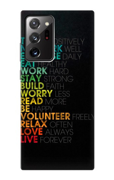 S3523 Think Positive Words Quotes Case Cover Custodia per Samsung Galaxy Note 20 Ultra, Ultra 5G