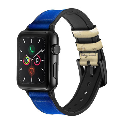 CA0123 Relax Beach Leather & Silicone Smart Watch Band Strap For Apple Watch iWatch