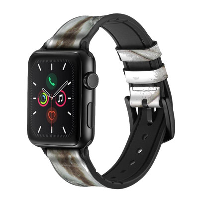 CA0172 Steam Train Leather & Silicone Smart Watch Band Strap For Apple Watch iWatch