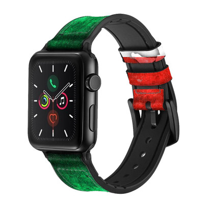 CA0272 Italy Flag Leather & Silicone Smart Watch Band Strap For Apple Watch iWatch