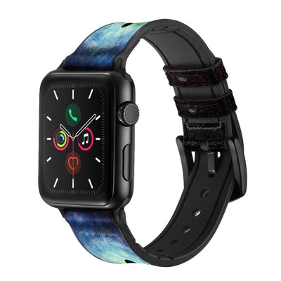 CA0361 Yoga Nature Universe Leather & Silicone Smart Watch Band Strap For Apple Watch iWatch