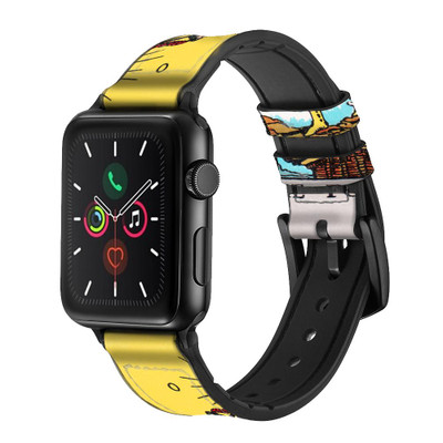 CA0452 Tarot Card The Fool Leather & Silicone Smart Watch Band Strap For Apple Watch iWatch