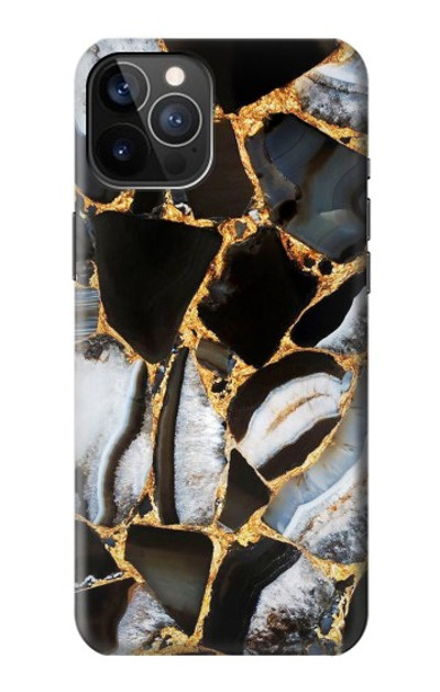 S3419 Gold Marble Graphic Print Case Cover Custodia per iPhone 12, iPhone 12 Pro