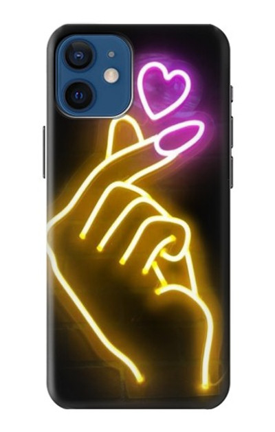 S3512 Cute Mini Heart Neon Graphic Case Cover Custodia per iPhone 12 mini