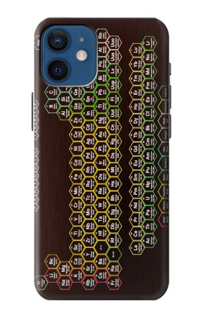 S3544 Neon Honeycomb Periodic Table Case Cover Custodia per iPhone 12 mini
