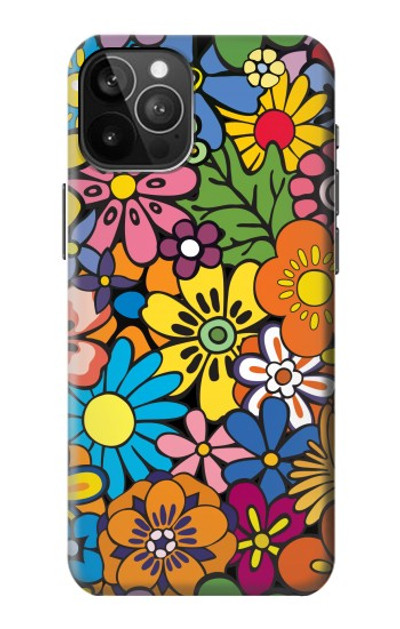 S3281 Colorful Hippie Flowers Pattern Case Cover Custodia per iPhone 12 Pro Max