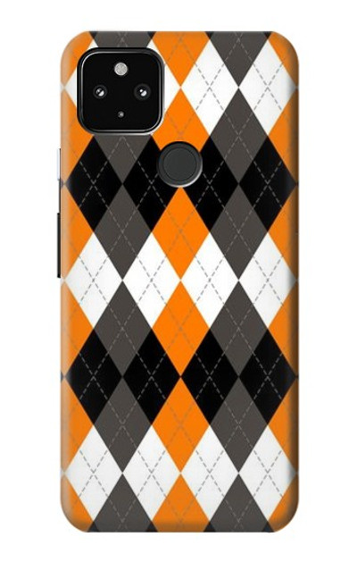 S3421 Black Orange White Argyle Plaid Case Cover Custodia per Google Pixel 4a 5G