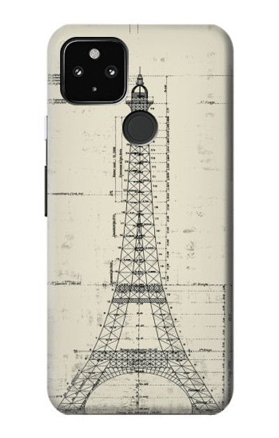 S3474 Eiffel Architectural Drawing Case Cover Custodia per Google Pixel 4a 5G