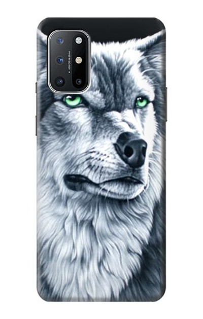 S0123 Grim White Wolf Case Cover Custodia per OnePlus 8T