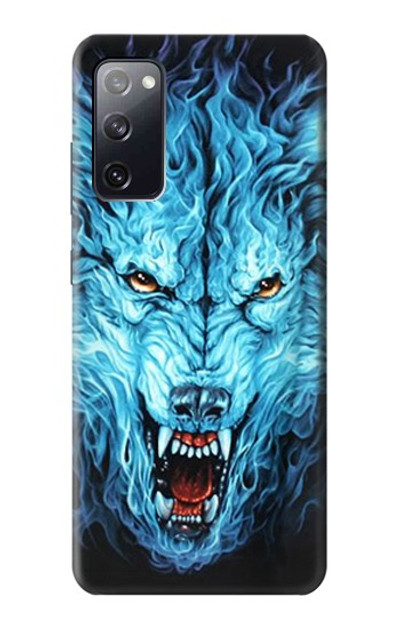 S0752 Blue Fire Grim Wolf Case Cover Custodia per Samsung Galaxy S20 FE