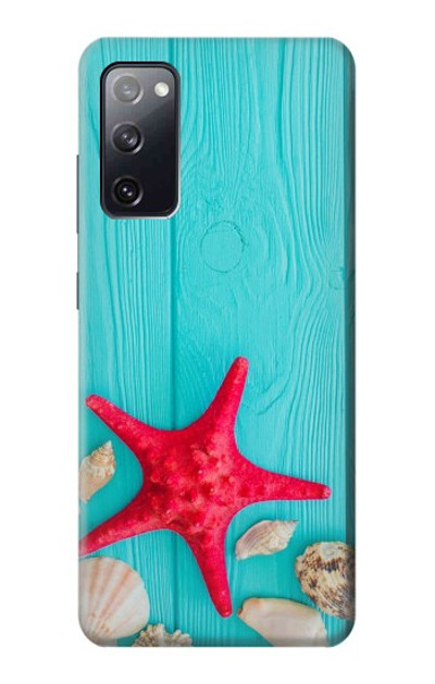 S3428 Aqua Wood Starfish Shell Case Cover Custodia per Samsung Galaxy S20 FE