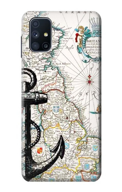 S1962 Nautical Chart Case Cover Custodia per Samsung Galaxy M51