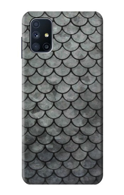 S2950 Silver Fish Scale Case Cover Custodia per Samsung Galaxy M51