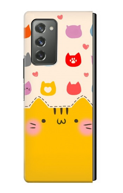 S2442 Cute Cat Cartoon Funny Case Cover Custodia per Samsung Galaxy Z Fold2 5G