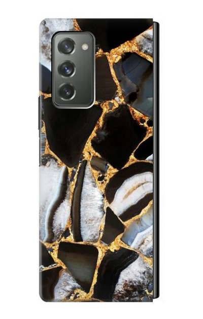 S3419 Gold Marble Graphic Print Case Cover Custodia per Samsung Galaxy Z Fold2 5G
