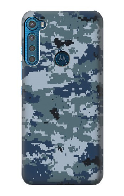 S2346 Navy Camo Camouflage Graphic Case Cover Custodia per Motorola One Fusion+