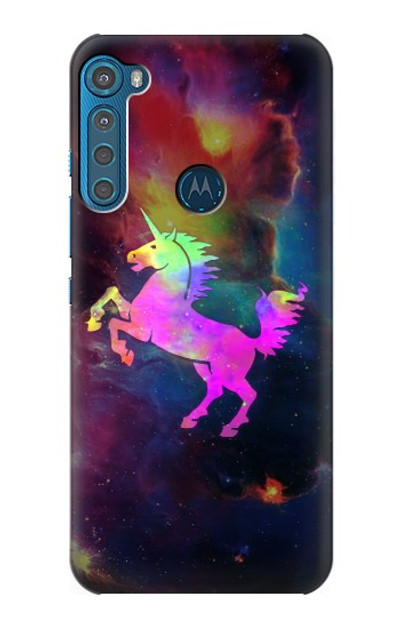 S2486 Rainbow Unicorn Nebula Space Case Cover Custodia per Motorola One Fusion+