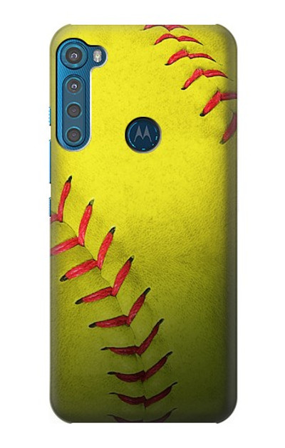 S3031 Yellow Softball Ball Case Cover Custodia per Motorola One Fusion+