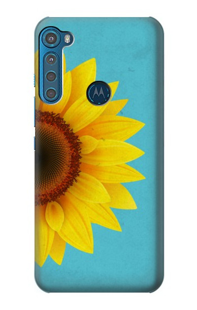 S3039 Vintage Sunflower Blue Case Cover Custodia per Motorola One Fusion+