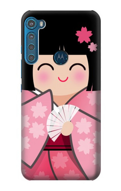 S3042 Japan Girl Hina Doll Kimono Sakura Case Cover Custodia per Motorola One Fusion+