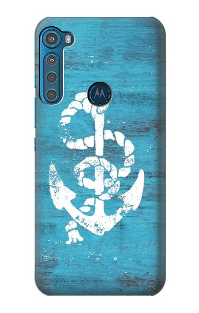 S3053 Marine Anchor Blue Case Cover Custodia per Motorola One Fusion+