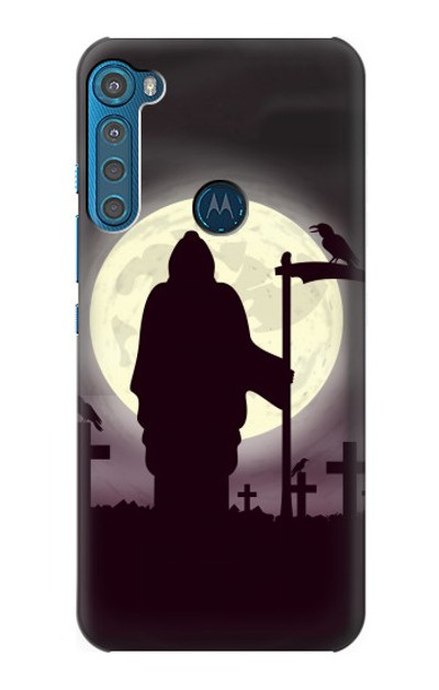 S3262 Grim Reaper Night Moon Cemetery Case Cover Custodia per Motorola One Fusion+