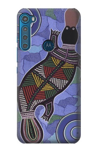 S3387 Platypus Australian Aboriginal Art Case Cover Custodia per Motorola One Fusion+